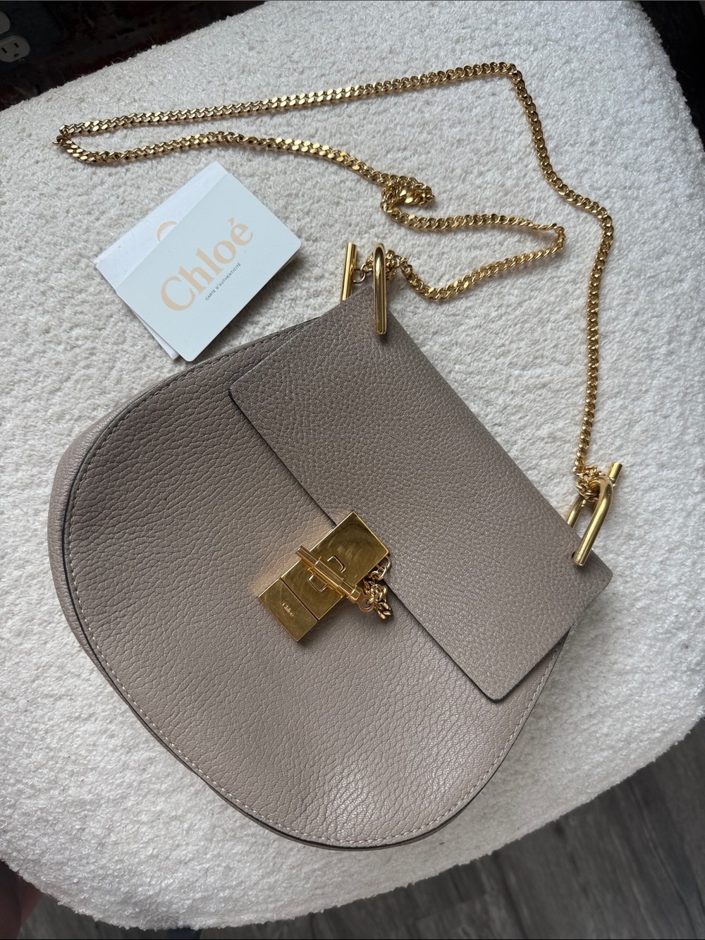 Chloé Small Grey Leather Crossbody / Shoulder Bag – Excellent Condition